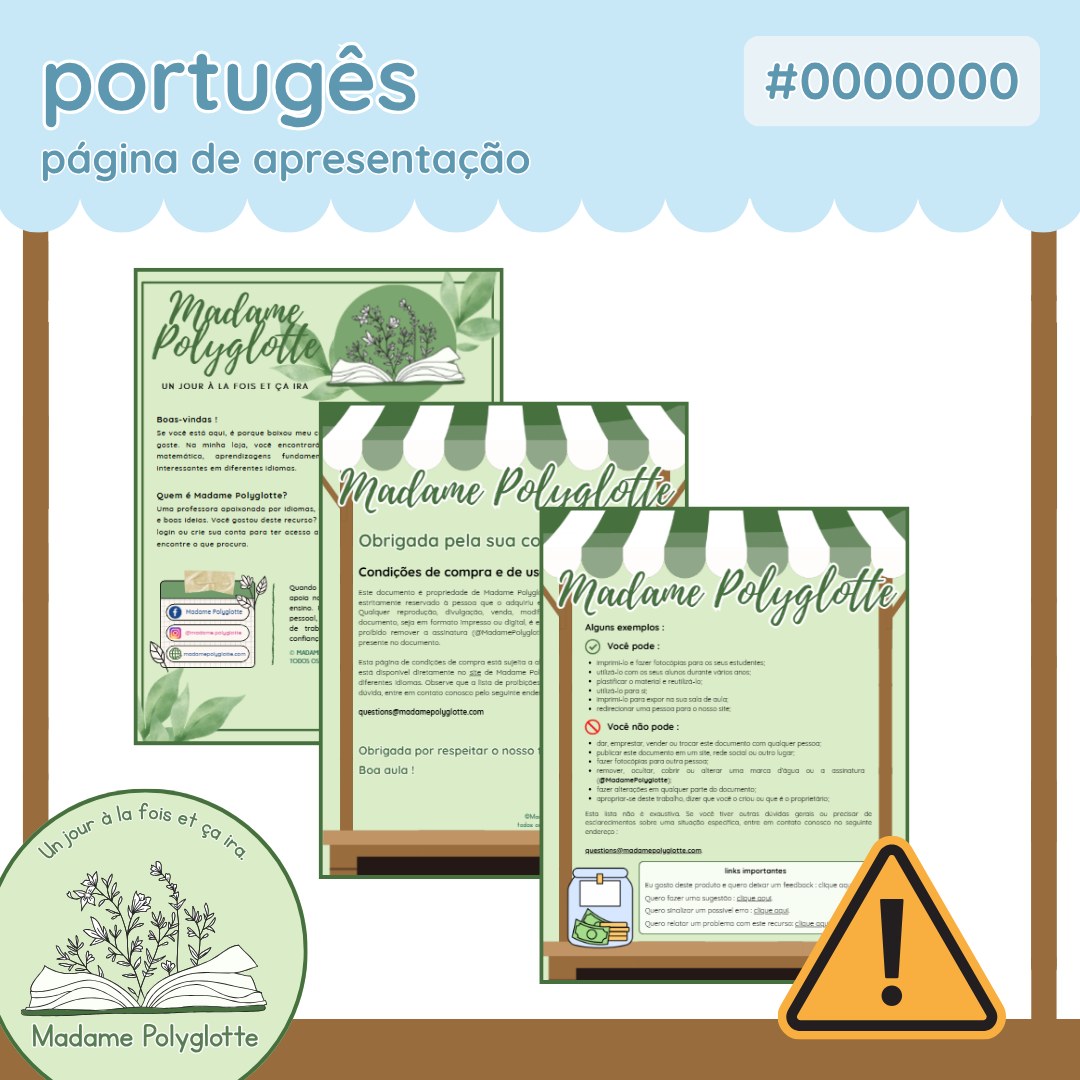 PT - Página de apresentação - Page de présentation