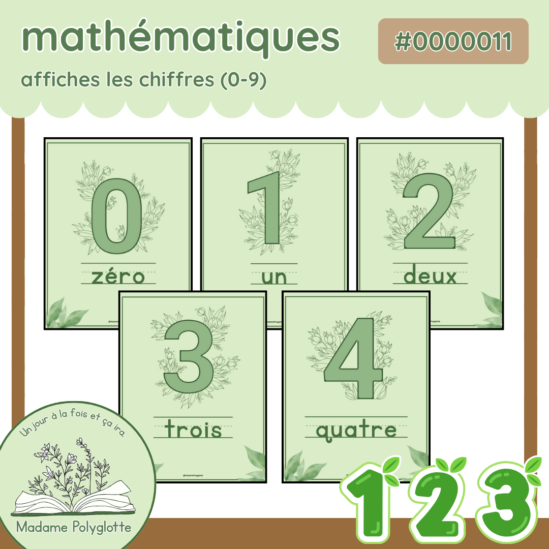 0000011 - Affiches des chiffres 0-9