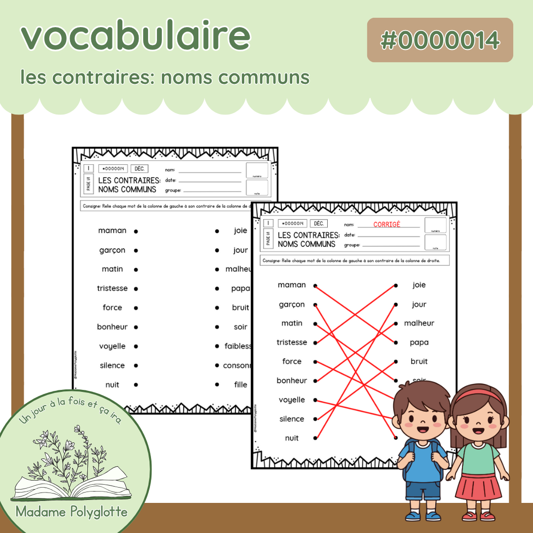 0000014 - Les contraires : les noms communs