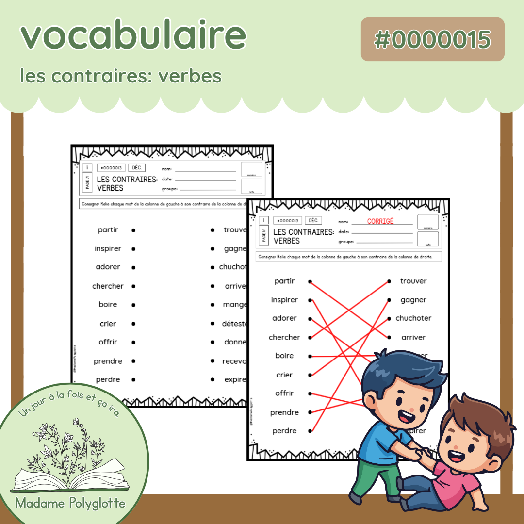 0000015 - Les contraires : les verbes