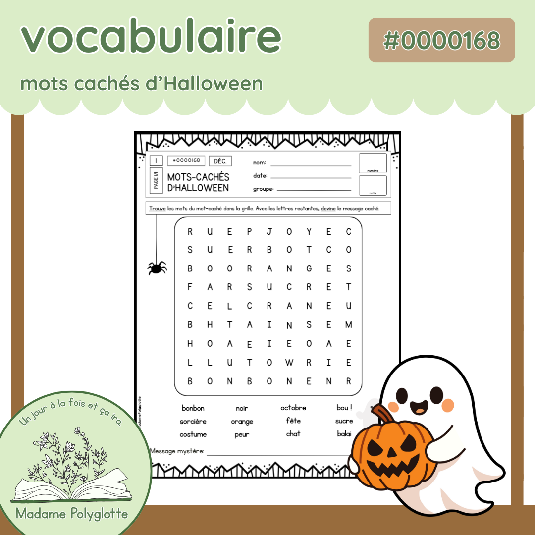 0000168 - Mots cachés d'Halloween