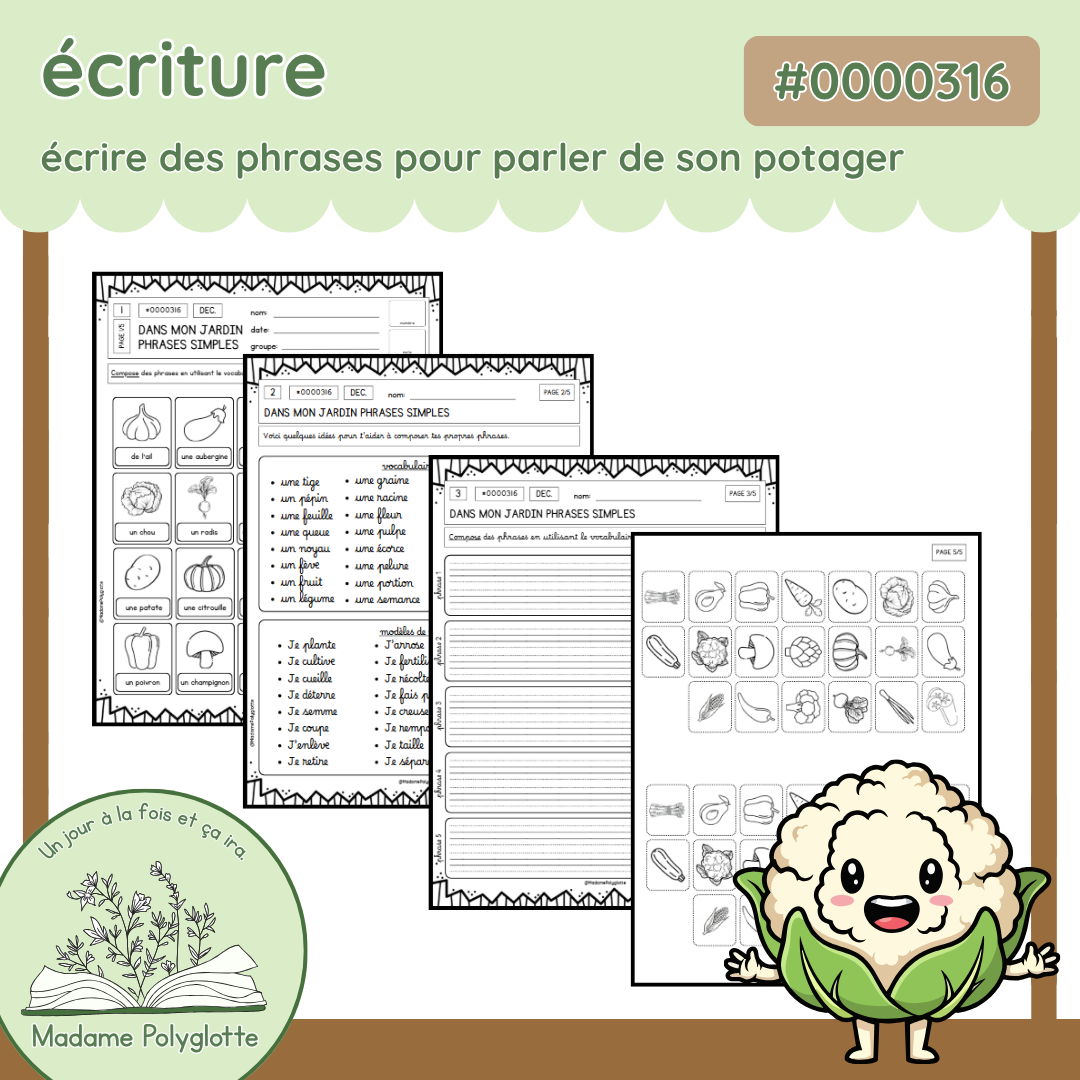 0000316 - Dans mon jardin phrases simples