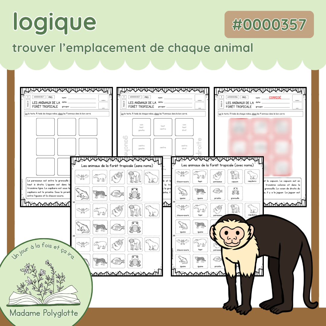 0000357 - Je lis et je résonne - Les animaux de la forêt tropicale 2