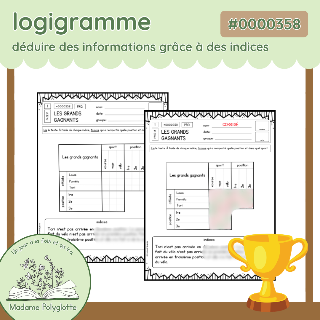 0000358 - Enquêtes logiques - Les grands gagnants
