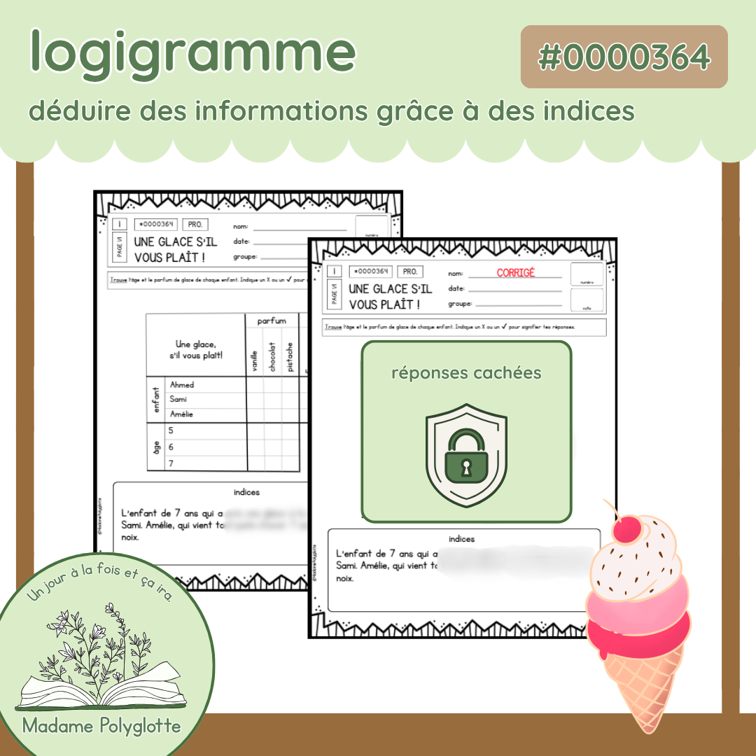 0000364 - Enquêtes logiques - Une glace s'il vous plaît!