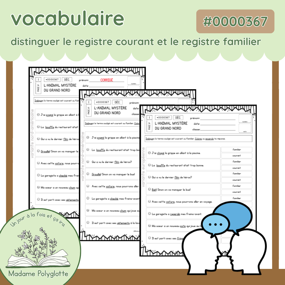0000367 - Je m'exerce: registre de langues