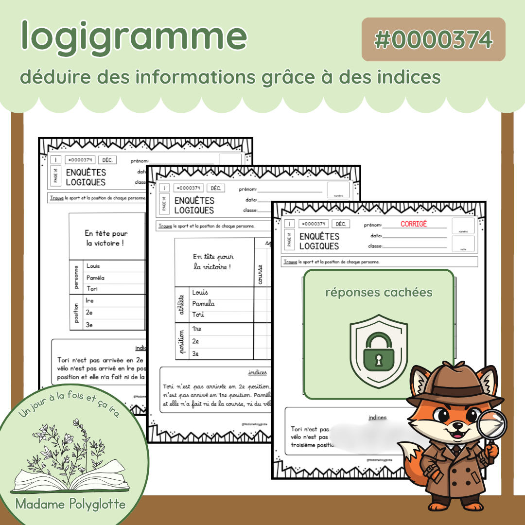 0000374 - Enquêtes logiques - La course à pied