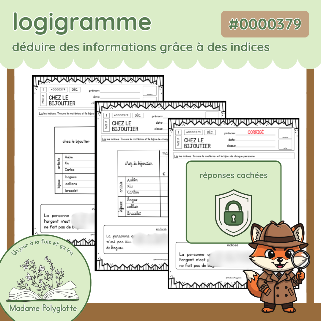 0000379 - Enquêtes logiques  - Chez le bijoutier