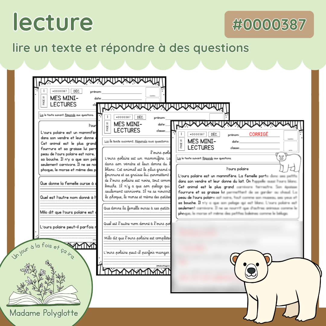 0000387 - Mini lecture - l'ours polaire