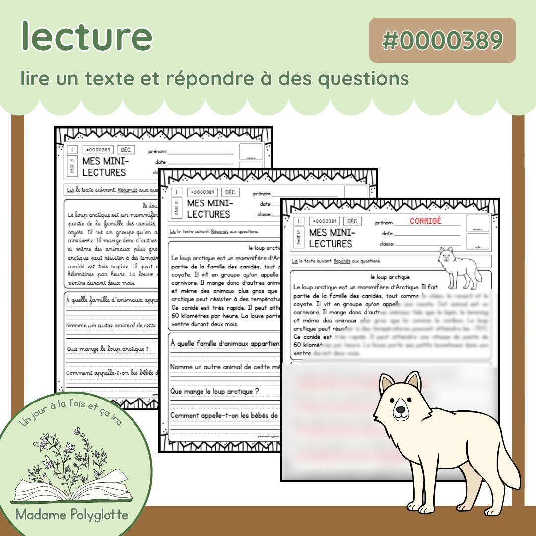 0000389 - Mini lecture - le loup arctique