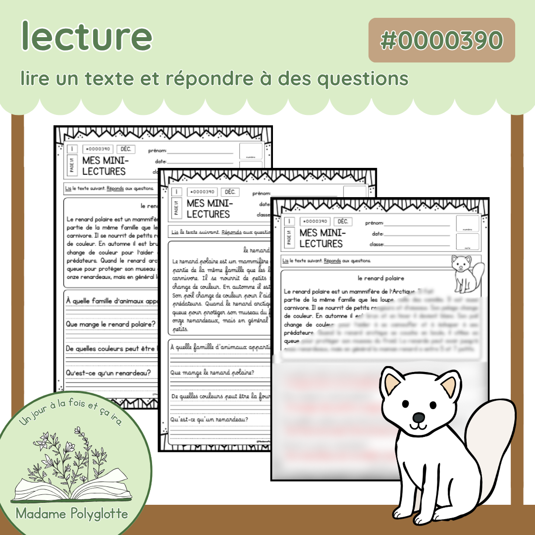 0000390 -Mini lecture - le renard polaire