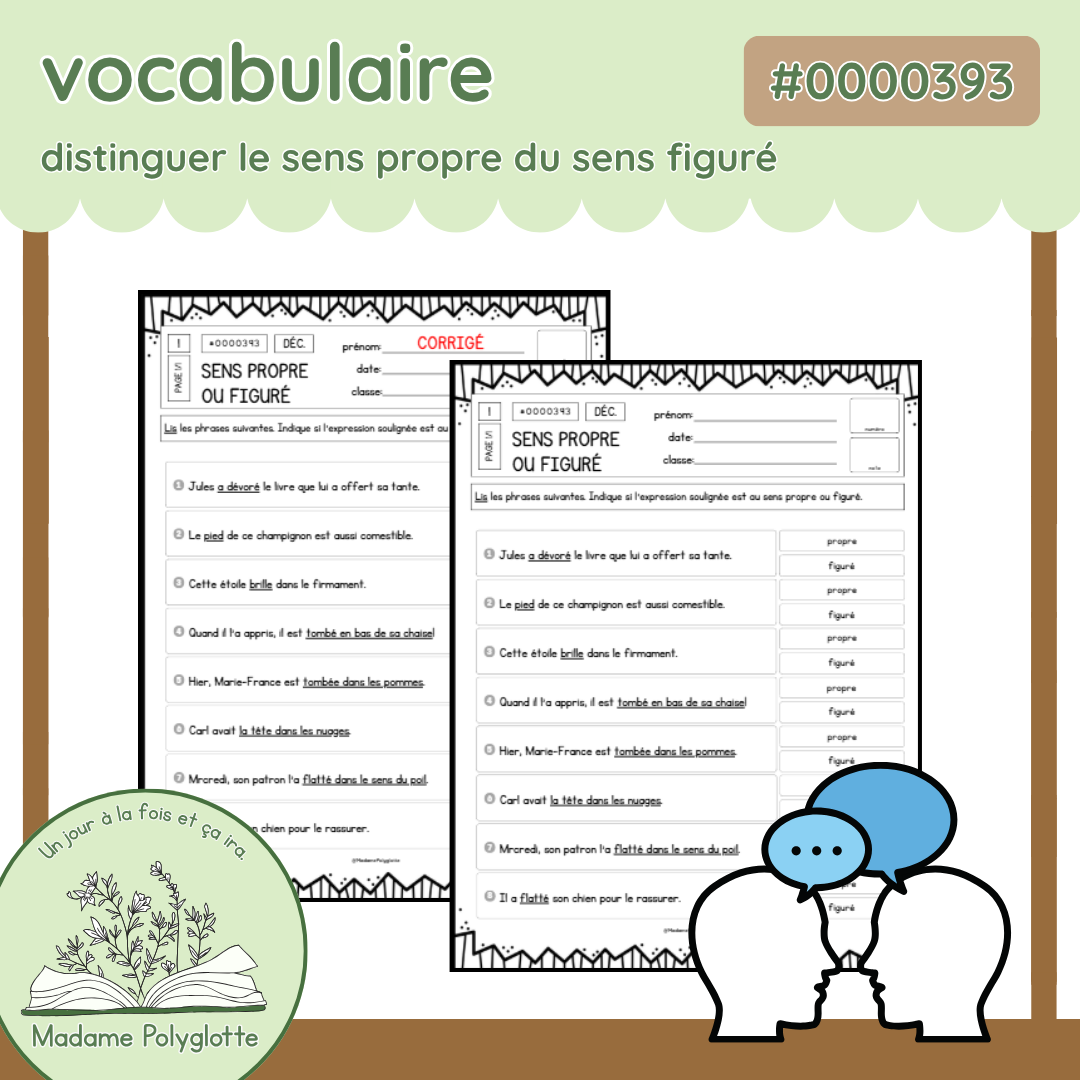 0000393 - Je m'exerce: sens propre ou sens figuré