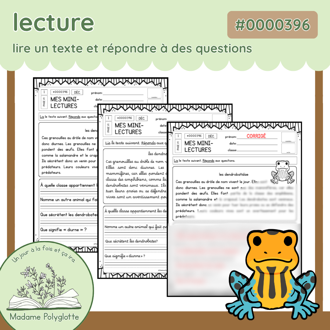 0000396 - Mini-lecture - Les dendrobatidae