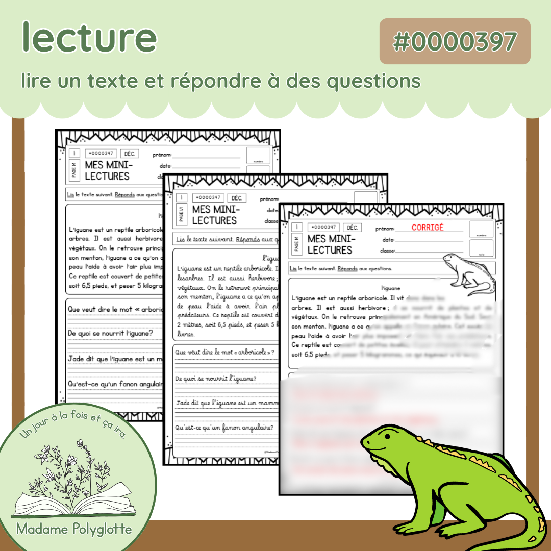 0000397 - Mini lecture - l'iguane