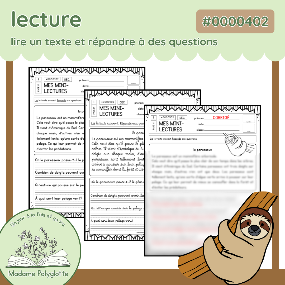 0000402 - Mini lecture - Mini lecture - le paresseux