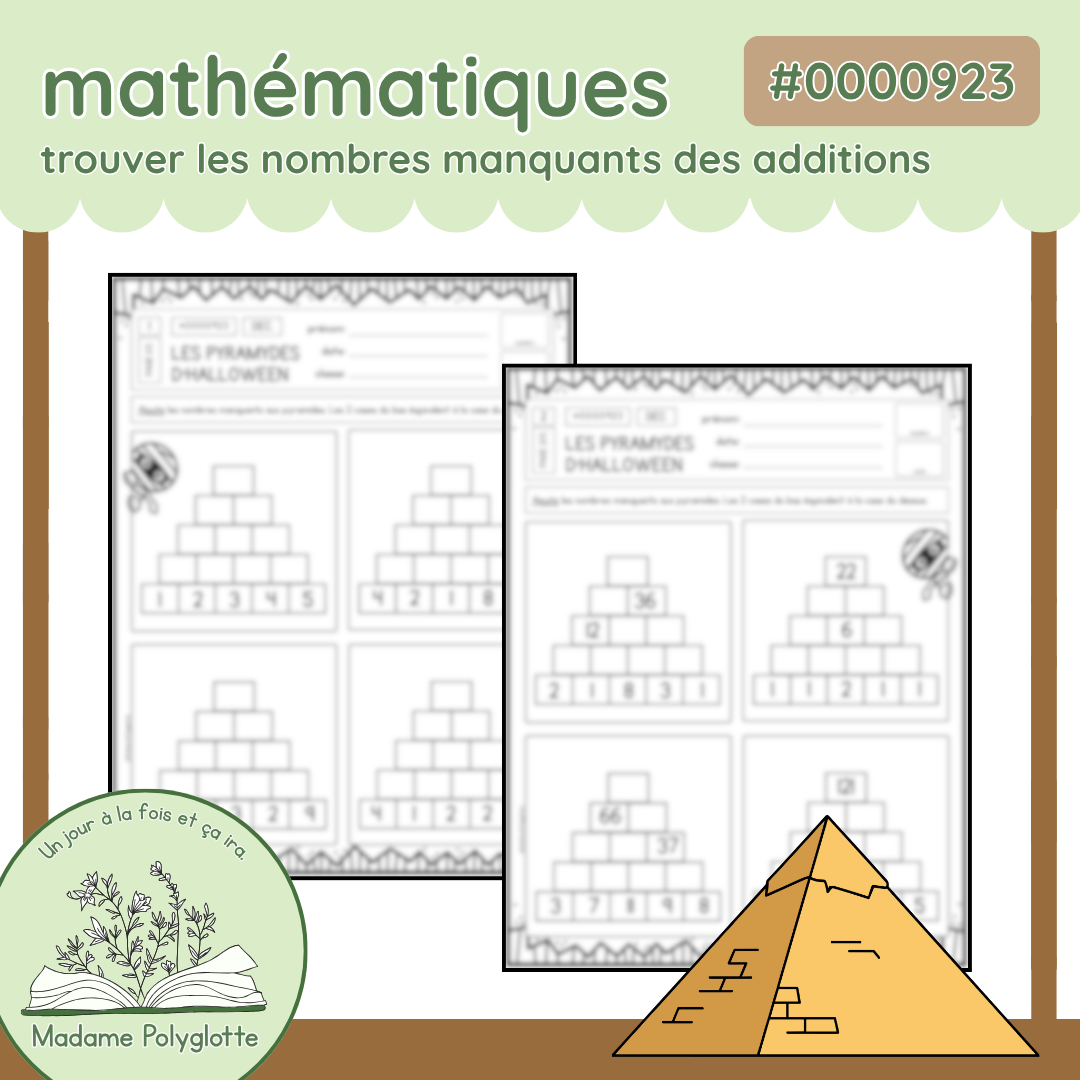0000923 - Les pyramides d'additions d'Halloween